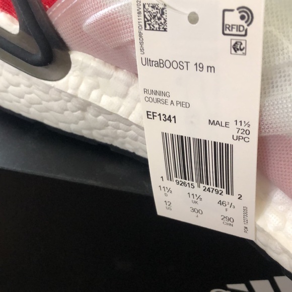 Adidas Ultra Boost 19 White Scarlet - Picture 3 of 7